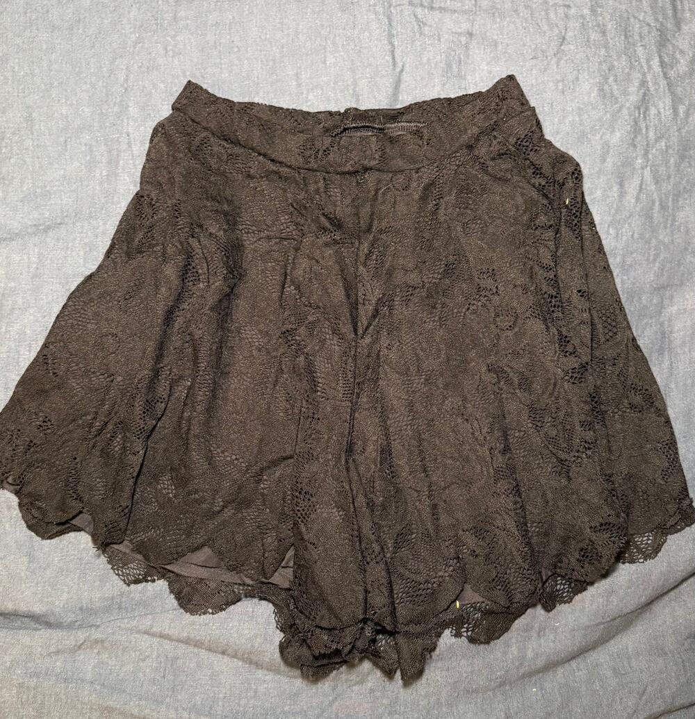 BlackMilk Black High Waist Lace Shorts Size XS